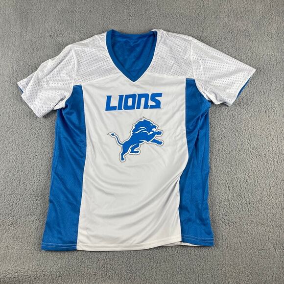 Detroit Tigers Men's Medium Blue White Agusta Reversible Flag Football Jersey - Picture 7 of 11